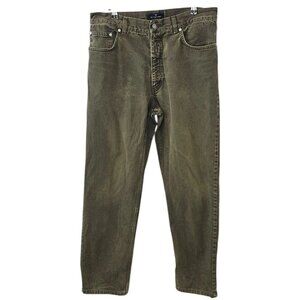 Ermenegildo Zegna Vintage Mens Jeans, Cotton, Green, Chino, Basic, Rugged